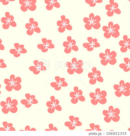 Floral vintage seamless pattern. Hippie flower power retro textile print. Groovy botanical wallpaper 106852355