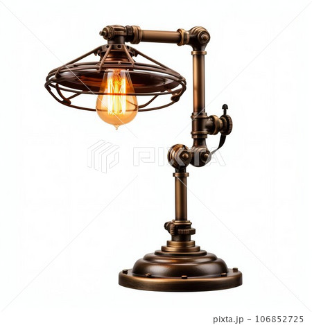 Table Lamp in Loft Style Isolated on White Background. Generative ai 106852725