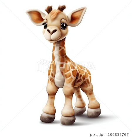 Soft Plush Giraffe Isolated on White Background. Generative ai 106852767