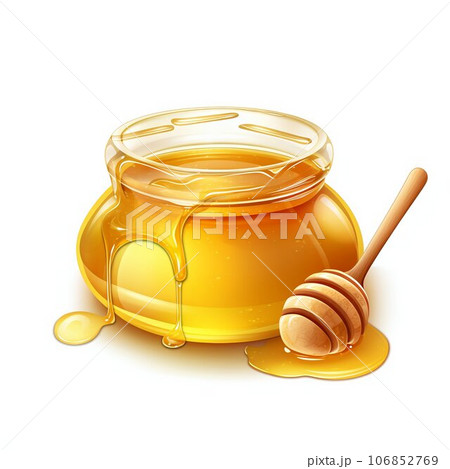 Honey Pot Isolated on White Background. Generative ai 106852769