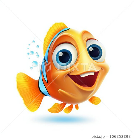 Cheerful Cartoon Sea Fish from an Aquarium. - Stock Illustration  [106852898] - PIXTA