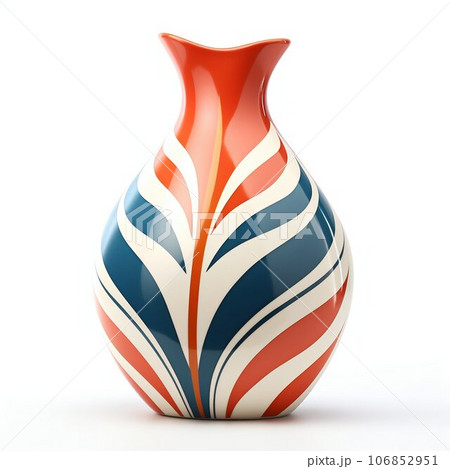 Elegant Retro Vantage Bright Vase Isolated on White Background. Generative ai 106852951