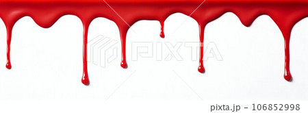 Red Slime Dripping from Top Isolated on White...のイラスト素材 [106852998] - PIXTA