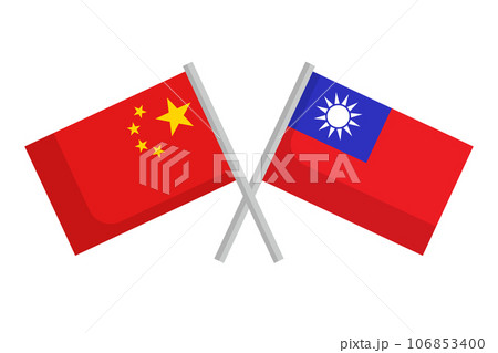 交差する中国国旗と台湾国旗のアイコンセット。ベクター。 交差する中国国旗と台湾国旗のアイコンセット。ベクター。 106853400