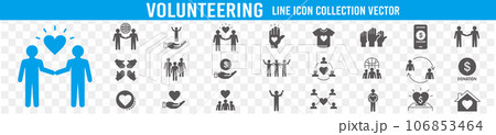 Volunteering icons set vector Volunteering icons set vector 106853464