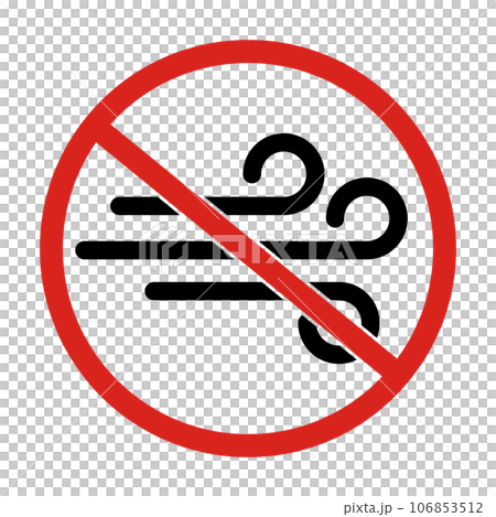 Wind warning sign. Be careful of the wind. vector. 106853512