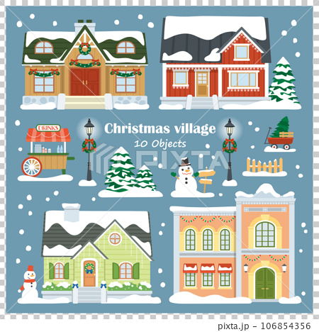Christmas village 10 objects 106854356