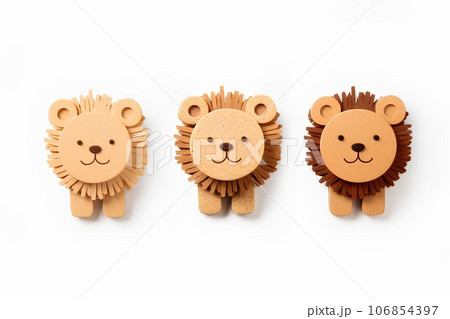 コルクでできた可愛いい動物たちのアイコン（3Dピクト） 106854397