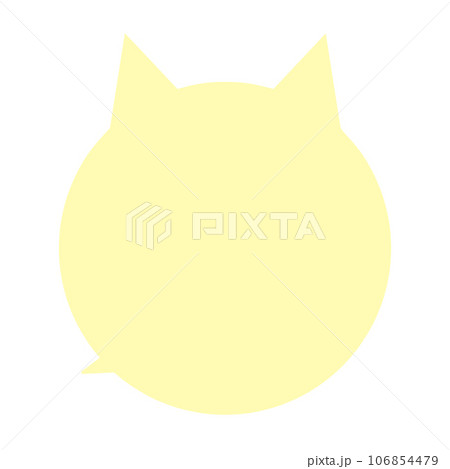 猫耳の吹き出し　黄色 106854479