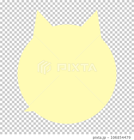 猫耳の吹き出し　黄色 106854479