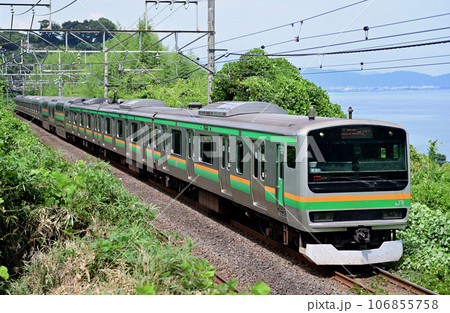 東海道本線　根府川ー真鶴　JR東日本　E231系3000番台　K-27編成（国府津） 106855758