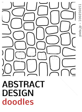 Abstract monochrome cover template with doodle. Abstract monochrome cover template with doodle. 106856051