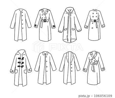 白のコートのイラストセット 106856109