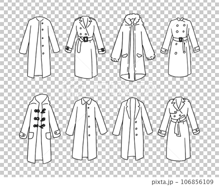 白のコートのイラストセット 106856109