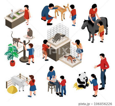 Isometric Mini Zoo Set 106856226