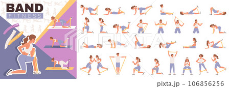 Band Fitness Flat Composition 106856256