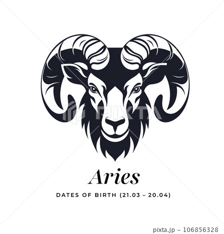 Aries horoscope sign. Astrology. Emblem, logo Vector 106856328