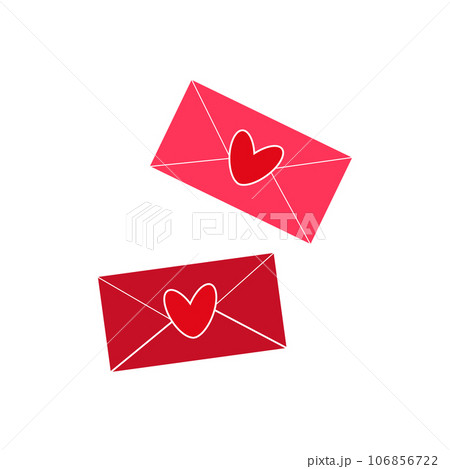 Love letters - envelopes with a heart 106856722