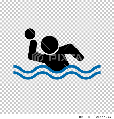 一個人打水球的圖標。向量。 106856953