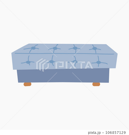 Furniture for interior design blue soft banquette. Upholstered furniture for the living room. Vector illustration. 106857129