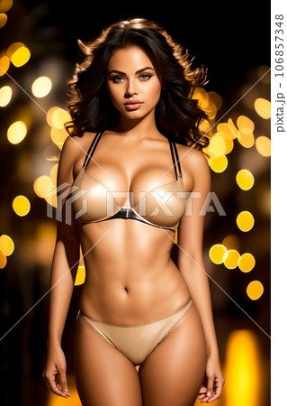 beautiful woman in bikini 106857348