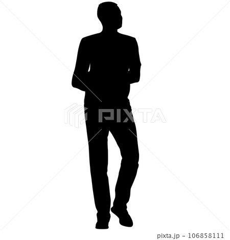 Silhouette of a walking man on a white background Silhouette of a walking man on a white background 106858111