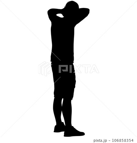 Silhouette of a walking man on a white background 106858354