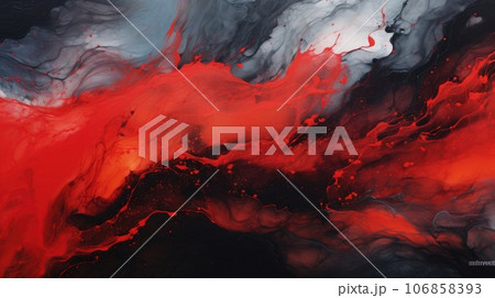 Abstract marble acrylic paints in red and black painted in waves, texture. Abstract marble acrylic paints in red and black painted in waves, texture. 106858393