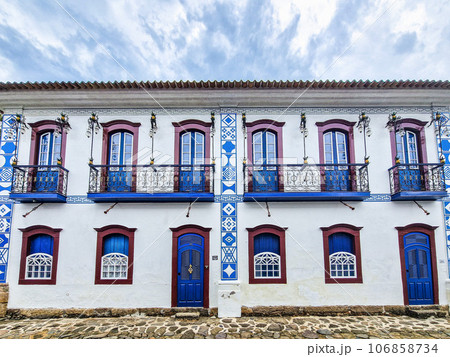 Streets and houses of historical center in Paraty, Rio de Janeiro, Brazil. Streets and houses of historical center in Paraty, Rio de Janeiro, Brazil. 106858734
