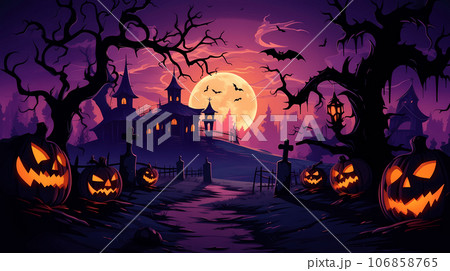 Halloween illustration background. 106858765
