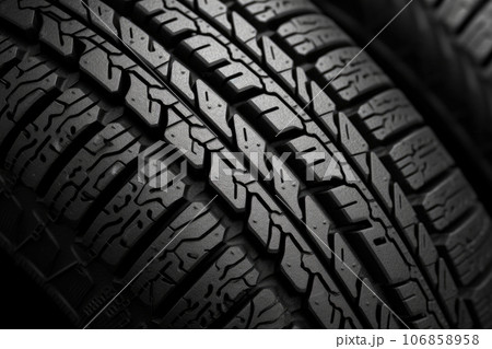 Close up image a new tire 106858958