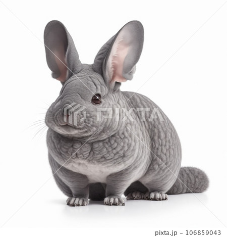 gray chinchilla isolated on a white background gray chinchilla isolated on a white background 106859043