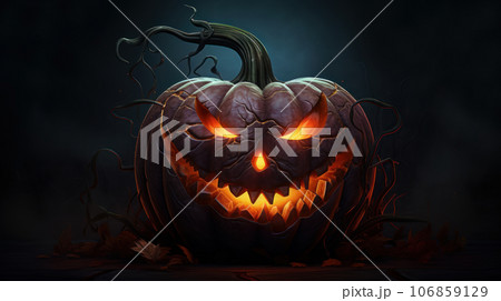Halloween pumpkin on dark background Halloween pumpkin on dark background 106859129
