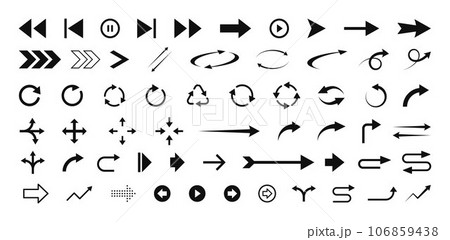 Arrow icon set Vector collection. Black Arrows icon 106859438