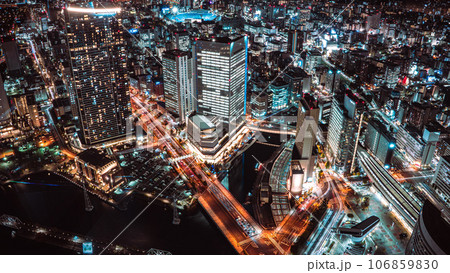 ランドマークタワーからの横浜の夜景 106859830