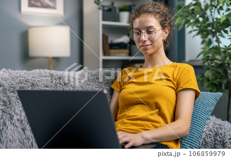 Working from home on laptop Working from home on laptop 106859979