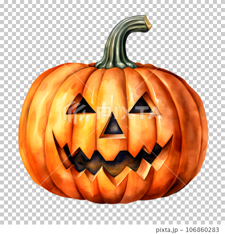 Halloween pumpkins clip art watercolor illustration, Jack O Lantern 106860283