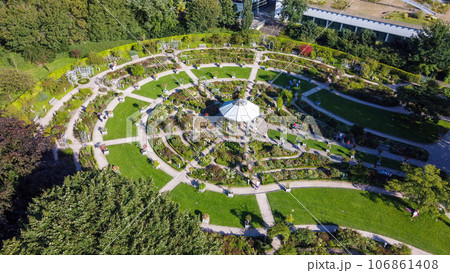 Circles of the rose garden of the Botanical Garden Planten un Blumen 106861408