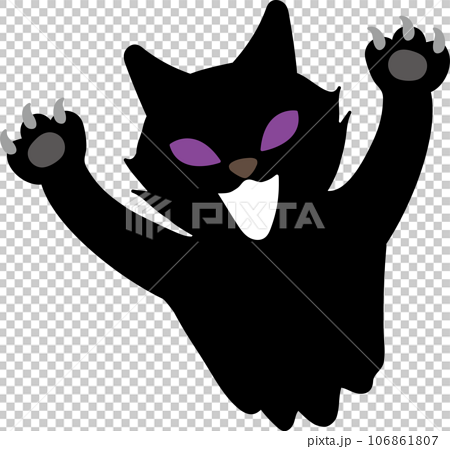 Black cat angry, Stock vector