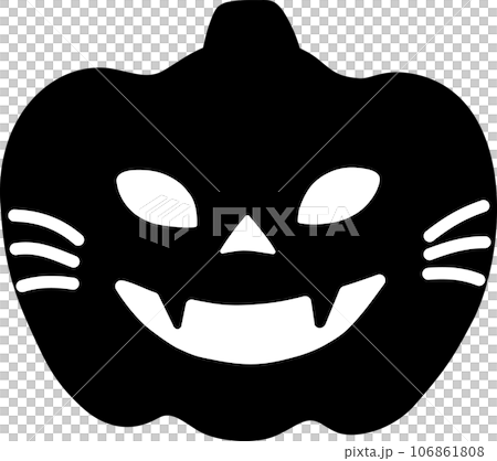 Fashionable and cute black Halloween pumpkin cat face jack-o-lantern pumpkin vector illustration Fashionable and cute black Halloween pumpkin cat face jack-o-lantern pumpkin vector illustration 106861808