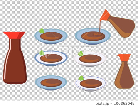 Soy sauce set with wasabi 106862049