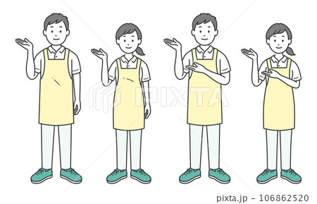 案内をする介護士男女 106862520