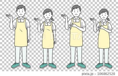 案内をする介護士男女 106862520