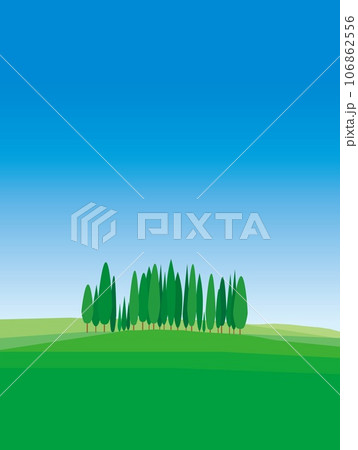 ヴァル・ドルチャ　val　d'orcia　トスカーナ　toscana　イタリア　糸杉　夏 106862556