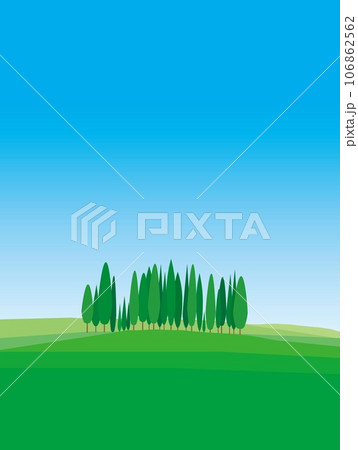 ヴァル・ドルチャ　val　d'orcia　トスカーナ　toscana　イタリア　糸杉　夏 106862562