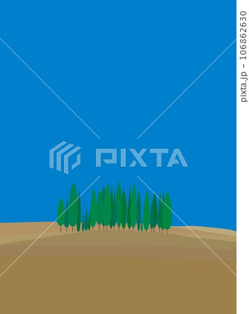 ヴァル・ドルチャ　val　d'orcia　トスカーナ　toscana　イタリア　糸杉　秋 106862630