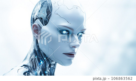光る瞳の女性アンドロイド「AI生成画像」 106863562