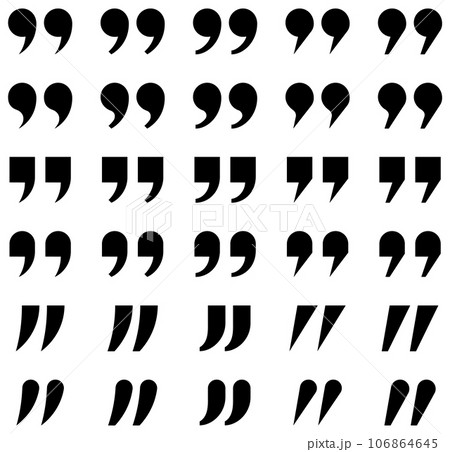 モノクロのダブルクォーテーションのベクターイラストセット 106864645