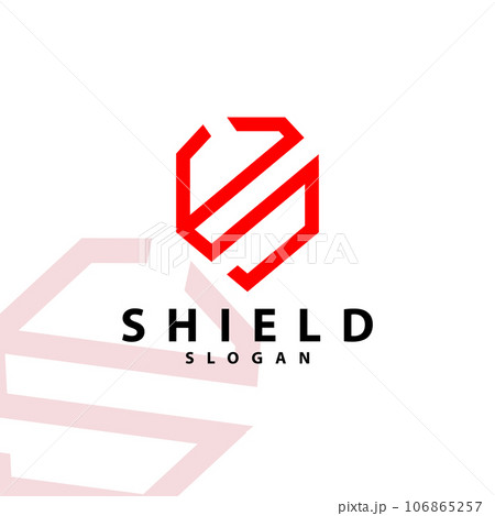 Simple Minimalist Security Shield Logo Design Vector Illustration Template 106865257
