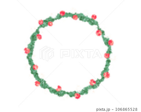 モコモコクリスマス円形フレーム 106865528